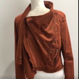 Unique Free People Slouchy Canvas Biker Jacket